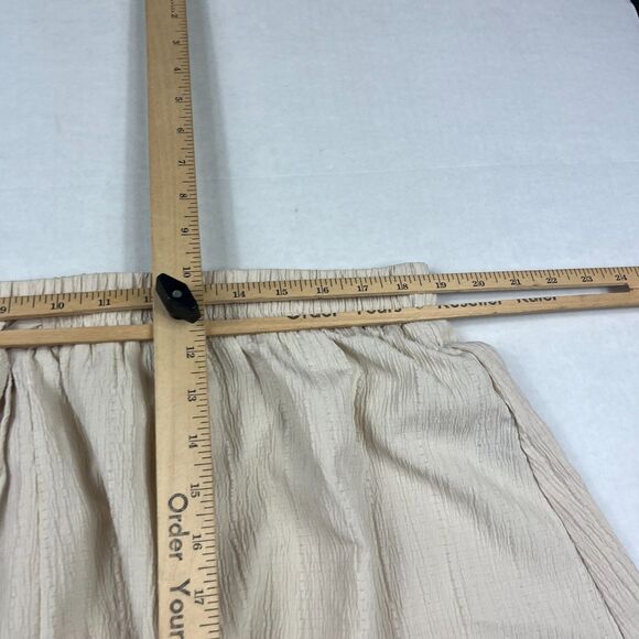 Cider Boho Lounge Shorts Crinkle Gauze Drawstring Tassel Waist Beige Casual 2XL - Picture 7 of 11